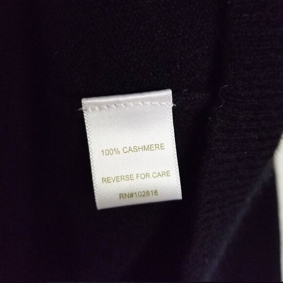 Garnet Hill Essential 100% Cashmere Turtleneck Sweater Size S Black SOFT $189 - Picture 9 of 15